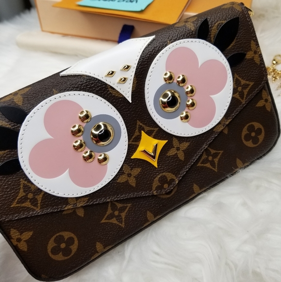LOUIS VUITTON OWL FELICIE MONO RARE CROSSBODY BAG - Picture 3 of 8